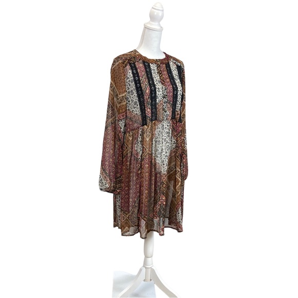Scotch and Soda Long Sleeve Sheer Print Dress Size Medium‎ - Picture 2 of 7